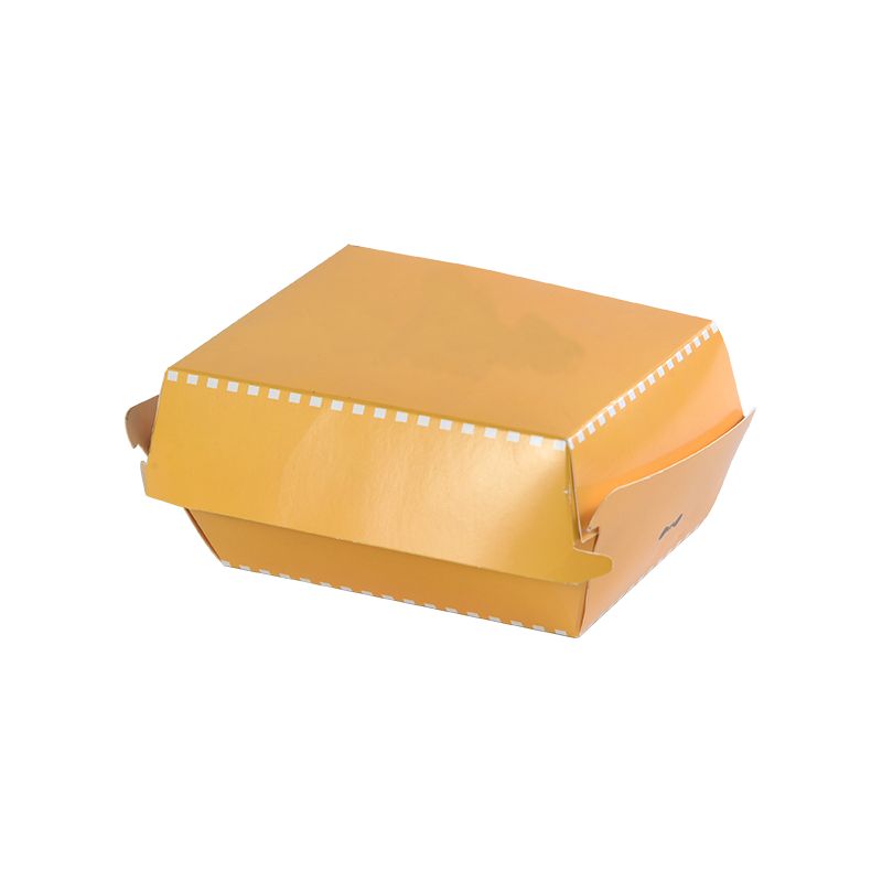 Recyklovatelný, biologicky rozložitelný papírový box na burgery