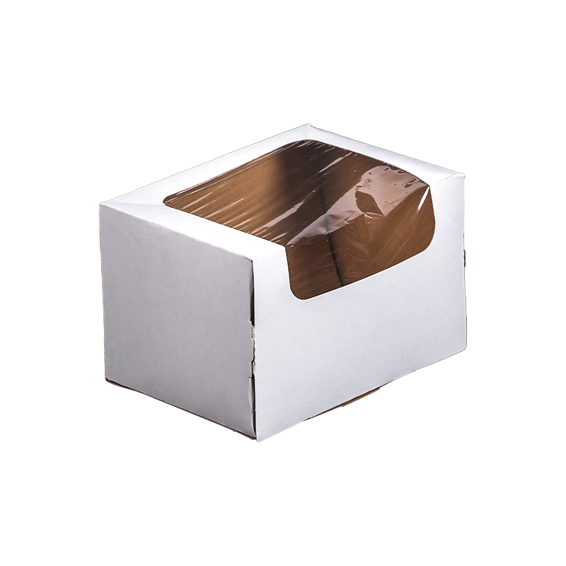 Box na sendvičové balení čtvercového řezu se širším oknem
